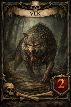 Amulet vlka - pokud ti při souboji na zelené kostce padne 1 nebo 2 můžeš házet znovu.